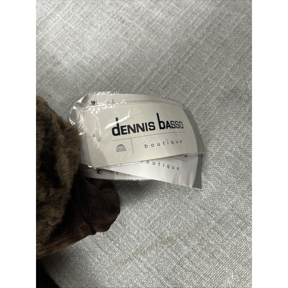 Dennis Basso Leather Coat Faux Fur Trim Dark Brown Button Down Women's – Read - Picture 7 of 13